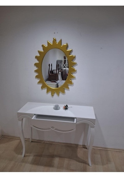 Dresuar Cnc Çökertme 90670 Model Güneş Gold Renk Ayna Lake Beyaz Tabla Kayn Aslan Ayak Beyaz - Gold Dresuar Cnc Çökertme 90670 Model Güneş Gold Renk Ayna Lake Beyaz Tabla Kayn Aslan Ayak Beyaz - Gold