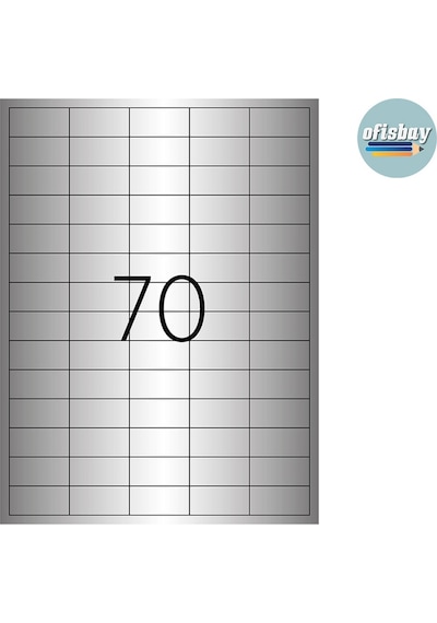 Tanex A4 Lazer Etiket Tw-2270 Gümüş Silver 40×20 MM