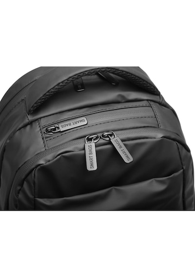 Smart Bags Gumi Kumaş Uniseks Orta Boy Sırt Çantası 8672 01 Siyah