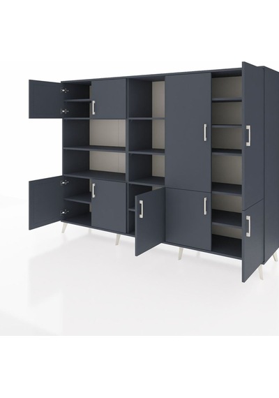 Hyperion Dolap 14 Raflı 9 Kapaklı 220x44x163 Antrasit-antrasit Antrasit - Antrasit Hyperion Dolap 14 Raflı 9 Kapaklı 220x44x163 Antrasit-antrasit Antrasit - Antrasit