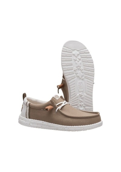 Hey Dude Wally Craft Linen Erkek Günlük Ayakkabı-33141 Kahverengi-gümüş