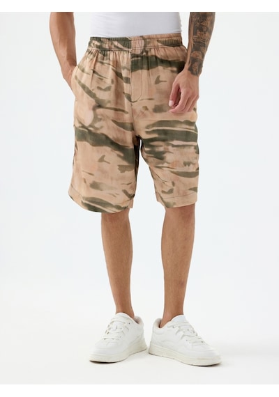 Relax Fit Erkek Şort Camel
