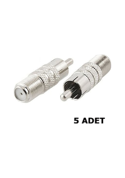 F Konnektör Dişi Rca Erkek Konnektör - 5 Adet