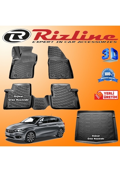 Fiat Egea Hb 3D Paspas + Bagaj Havuzu 2015-2020 Arası Set Rizline N11.27456