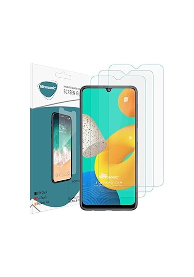 Galaxy M32 4g Screen Protector Glass Cam Ekran Koruyucu 3'lü Paket Galaxy M32 4g İle Uyumlu Ekran Koruyucu - Şeffaf