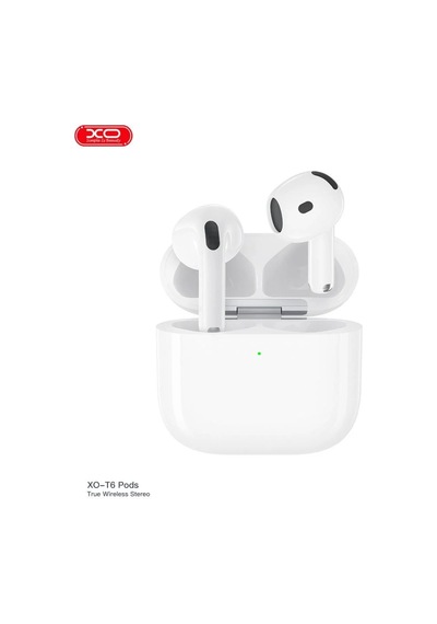 Delux Serisi Ev Giriş Bağlantı T6pods Tws Kablosuz Kulak İçi Bluetooth V5.4 Kulaklık Beyaz