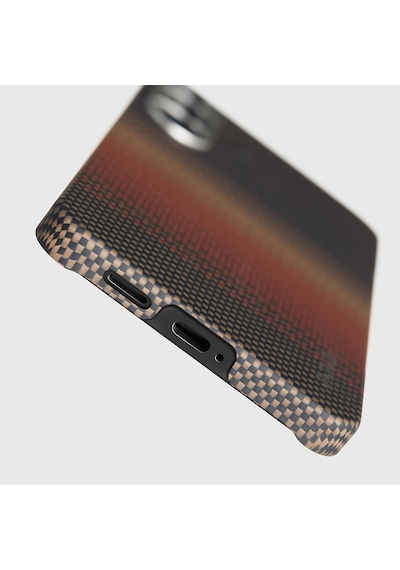 Galaxy S25 Ultra Kılıf M-safe Uyumlu Aramid Fiber Pitaka Tactile Woven Serisi Kapak Kahverengi