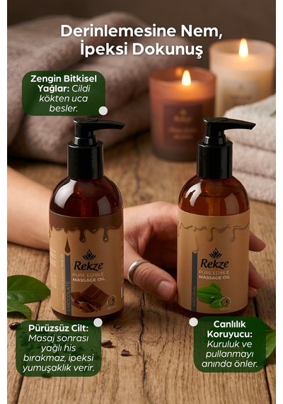 Çikolata Ve Natural Aromalı Vücut Masaj Yağı 2 Adet 120 Ml - 298220696