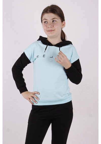 Toontoy Kız Çocuk Relax Baskılı Sweatshirt Su Yeşil