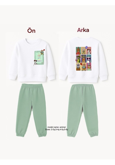 Melomel Animal Unisex Eşofman Takım Çok Renkli