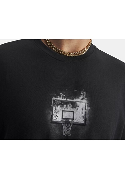 Under Armour Curry Let Him Cook Tee Erkek Basketbol Tişört 6009784-001 Siyah Siyah