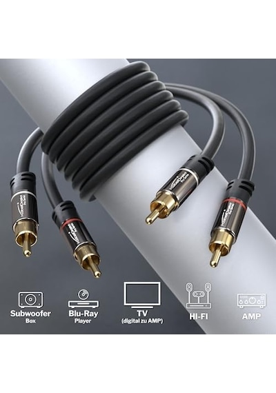 7,5m Cinch Kablo, 2 Cinch-2 Cinch, Stereo Ses Kablosu Koaksiyel, Rca Fiş/fiş, Analog Veya Dijital, Derin Bas Hoparlör/amplifikatör/hifi Ve Ev Sineması/blu-ray/alıcı İçin, Siyah 7,5m Cinch Kablo, 2 Cinch-2 Cinch, Stereo Ses Kablosu Koaksiyel, Rca Fiş/fiş, Analog Veya Dijital, Derin Bas Hoparlör/amplifikatör/hifi Ve Ev Sineması/blu-ray/alıcı İçin, Siyah