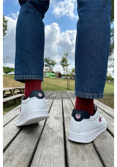 Erkek Sneakers Günlük Spor Ayakkabı Beyaz-lacivert-beyaz - Lacivert Beyaz - Lacivert