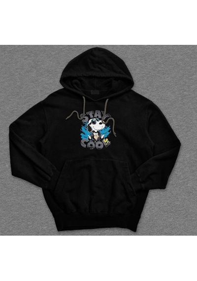 Snoopy Stay Cool Party Man Sweatshirt Unisex Kapüşonlu Hoodie 001