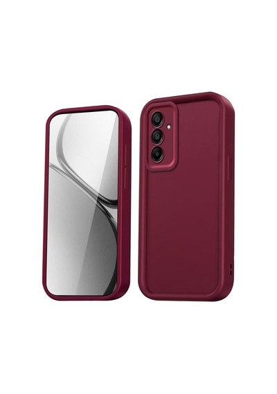 Galaxy Uyumlu A16 Kılıf Kamera Korumalı Yumuşak Dokulu Darbe Emici Bordo Silikon Kapak