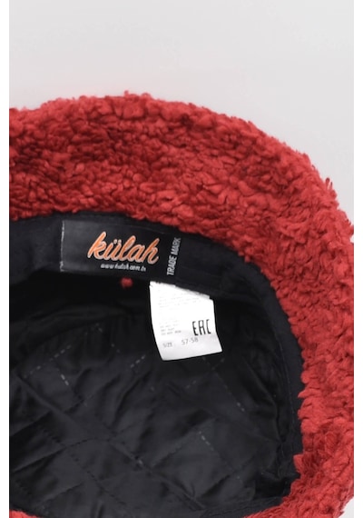 Külah Kadın Sherpa Kürklü Bordo Bucket Şapka - Standart Bordo