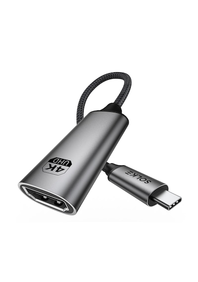 Solke Usb-c To Hdmı Adaptör 0.2 Metre 4k 60hz 18gbps Type-c To Hdmı Çevirici Örgülü Alüminyum