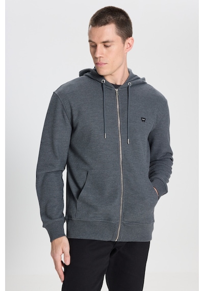 Wrangler Regular Fit Normal Kesim Kapüşonlu Antrasit Melanj Sweatshirt W242664ANM Antrasit Melanj