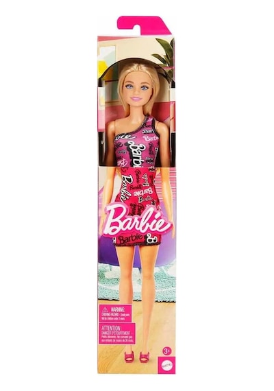 Sarışın Barbie Şık Pembe Barbie Elbiseli