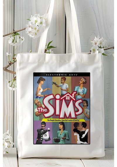 Art Hediye Sims Oyun Baskılı Omuz Çanta Kişiye Özel Model 5 Çok Renkli