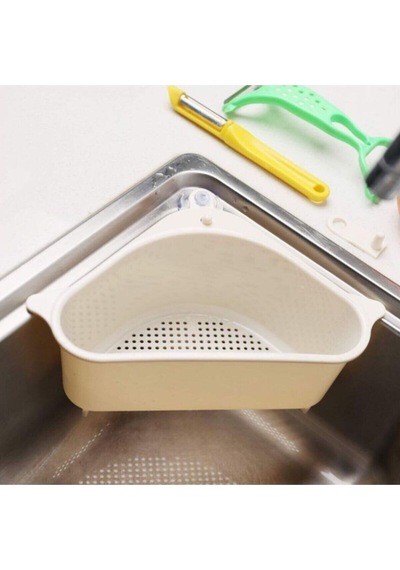 Vantuzlu Üçgen Sebze Meyve Lavabo Raf Evye Süzgeç Sünger Tutucu Düzenleyici Mutfak Organizer Plastik Diğer