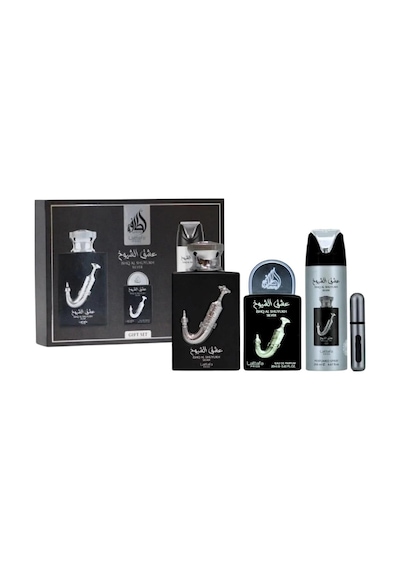 Lattafa Ishq Al Shuyukh Silver Edp 100 Ml + Edp 20 Ml + Deodorant 200 Ml Erkek Parfüm Seti Odunsu