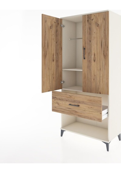 Hyperion Dolap 2 Raflı Tek Çekmeceli Tek Askılı 88x44x195 Aytaşı-çam Aytası