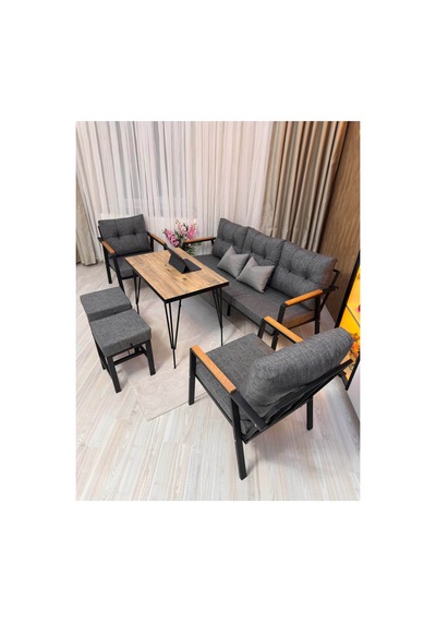 Houseart Lale Balkon, Bahçe - Cafe , Teras , Metal Kanepe Koltuk Takımı ,çay Seti 3+1+1+ 2 Puf Yemek Masası Gri Houseart Lale Balkon, Bahçe - Cafe , Teras , Metal Kanepe Koltuk Takımı ,çay Seti 3+1+1+ 2 Puf Yemek Masası Gri