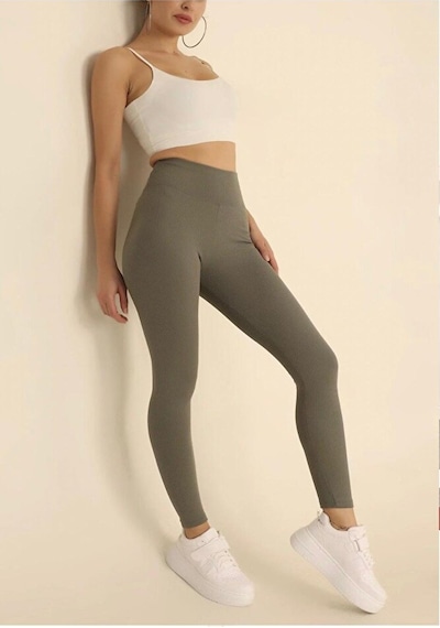 Pantofit Fitilli Yüksek Bel Kadın Tayt Premium Signature Esnek Ribana Günlük & Spor Şıklık Krem