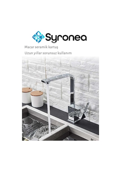Krom Kare Mutfak Evye Bataryası Aç Kapa Garantili Musluk Krom