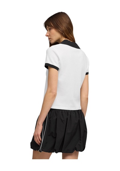 635395-02 Puma Wardrobe Ess Polo Kadın T-shirt Beyaz 635395-02 Beyaz