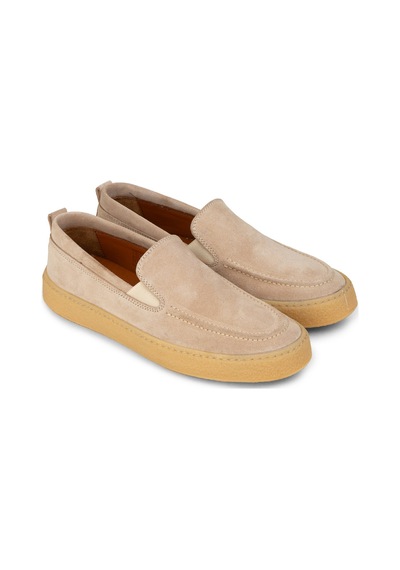 Deery Erkek Hakiki Süet Bej Loafer Ayakkabı - 02047mbejc01