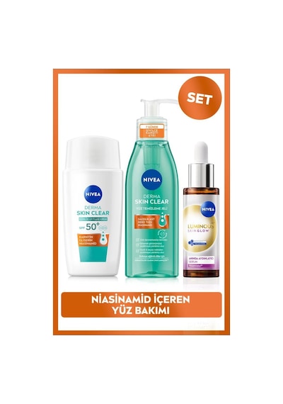 Luminous630 Skin Glow Aydınlatıcı Serum 30ml, Güneş Koruyucu Krem Ve Yüz Temizleme Jeli, Niasinamid