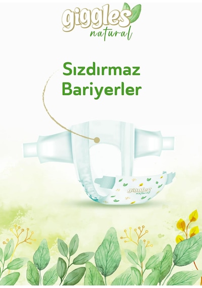 Giggles Natural Jumbo 7 Numara Pamuklu Bebek Bezi 156 Adet