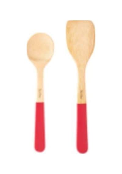 Tantitoni Bambu Kırmızı Kaşık Ve Spatula Seti Bambu