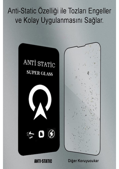 Apple Uyumlu   iPhone 11 Pro ile Tam Kaplayan Anti Statik Çizilmez Safir Ekran Koruyucu Cam