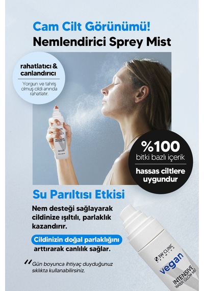 3w Clınıc Cam Cilt Görünümü Yaratan Vegan Nemlendirici Yüz Misti 3W CLINIC Vegan Water Glow Mist 100ml