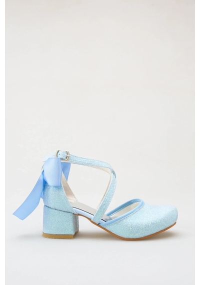 Nese Shoes Önden Çapraz Bantlu Kız Çocuk Topuklu Ayakkabı, Abiye Ayakkabı, Yeni Sezon, Pırıltılı Mavi Nese Shoes Önden Çapraz Bantlu Kız Çocuk Topuklu Ayakkabı, Abiye Ayakkabı, Yeni Sezon, Pırıltılı Mavi