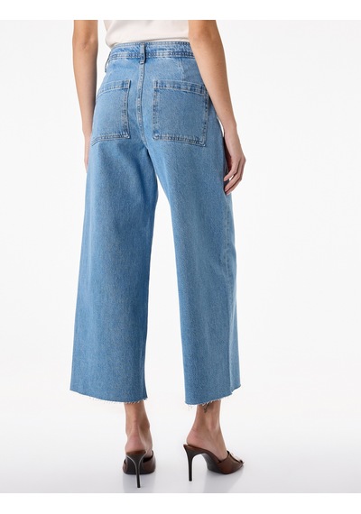 Koton Düğmeli Yüksek Bel Rahat Kesim Denim Pantolon - Culotte Jeans Açık İndigo 6sal40112md Koton Düğmeli Yüksek Bel Rahat Kesim Denim Pantolon - Culotte Jeans Açık İndigo 6sal40112md