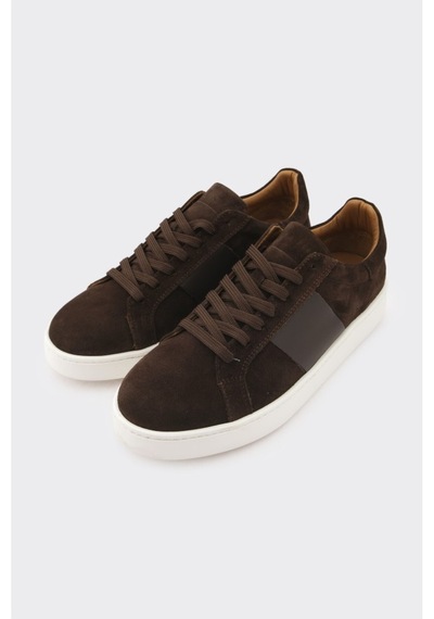 Derinet Comfort Taban Hakiki Deri Erkek Sneaker Kahve Süet Kahve Süet
