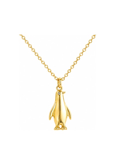 Gümüş Gold Penguen Kadın Kolye