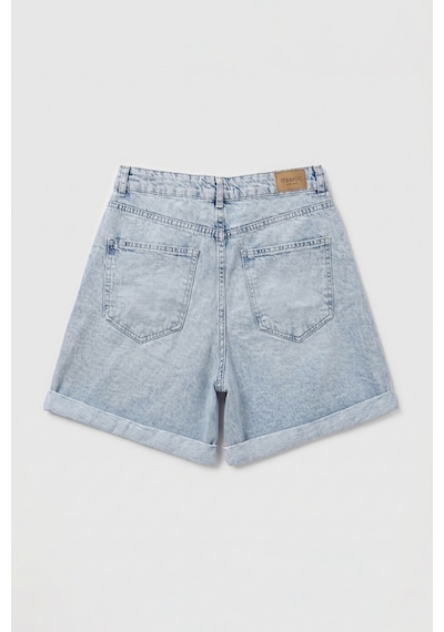 Itsbasic Kadın Ice 4s6-3 Relax Fit Bol Kesim Duble Paça Denim Şort Ice Rengi