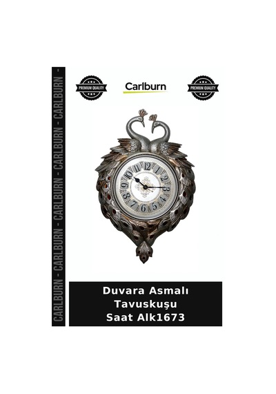 Özel Üretim Dekoratif Duvar Saati Salon Ev Hediyesi Duvara Asmalı Tavuskuşu Saat Alk1673 Çok Renkli