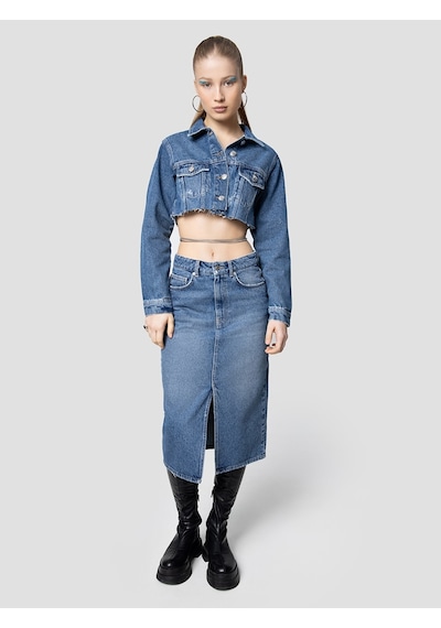 Slim Fit Kadın Etek Antrasit
