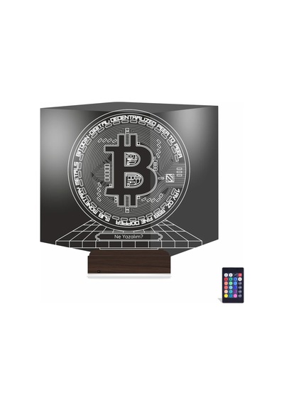 Luvivia Bitcoin Kripto Para Btc Kişiye Özel 3d Lamba - Masa Gece Lambası Şeffaf