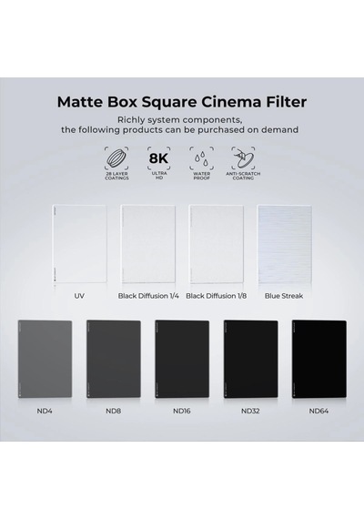 K&f Nano-x Mcuv 4x5.65 Filtre Tilta Ve Smallrig Ve Diğer Matbox İle Uyumlu 4mm Hd Optik Cam