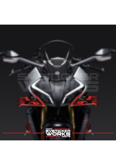 Cfmoto 450sr Kanat Kaplama Kanat Sticker Punisher Desen Yüksek Kalite Folyo Baskı Kırmızı