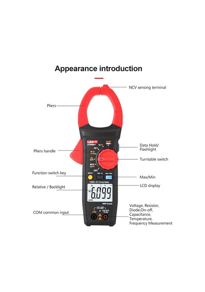 Uni-trend Multimeter Clamp Meter Ut205a+ Ut206a+ Clamp Meter Clamp Current Meter Ammeter 1000v Voltmeter Voltage Frequen