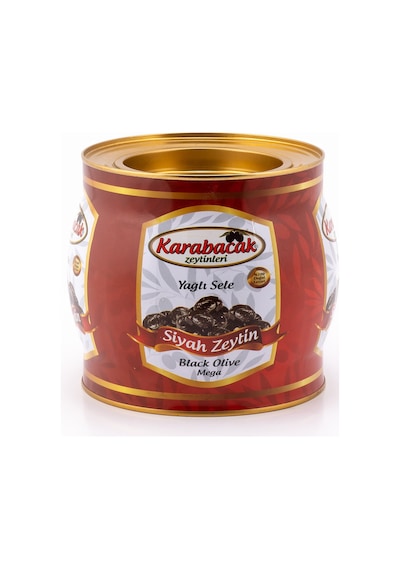 Karabacak Siyah Zeytin Mega Boy 2 Kg Teneke