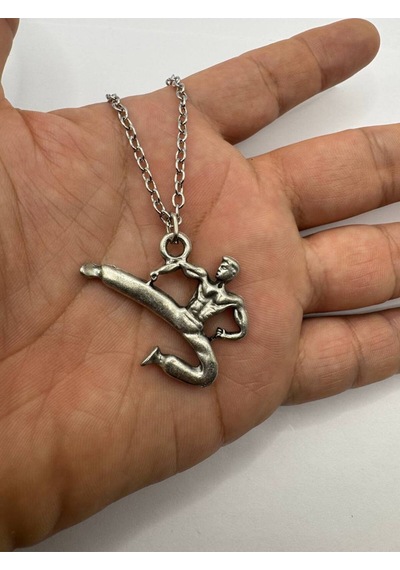 Kung Fu Dövüş Sanatı Figürlü Unisex Kolye 60 Cm Zincirli,  Ve Disiplin Sembolü Çok renkli